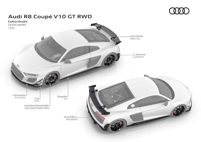 Najwyższe osiągi w swej najczystszej formie: Nowe Audi R8 Coupé V10 GT RWD