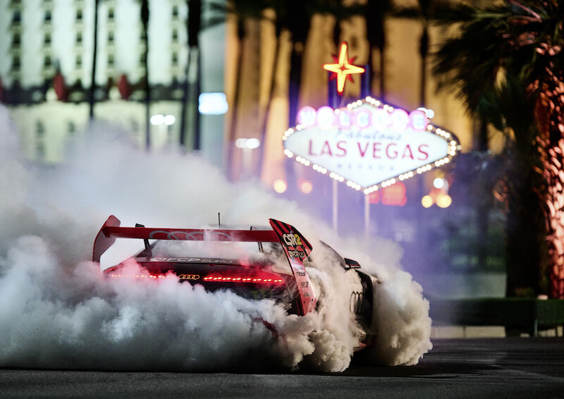 Ken Block i Audi S1 Hoonitron elektryzują Las Vegas